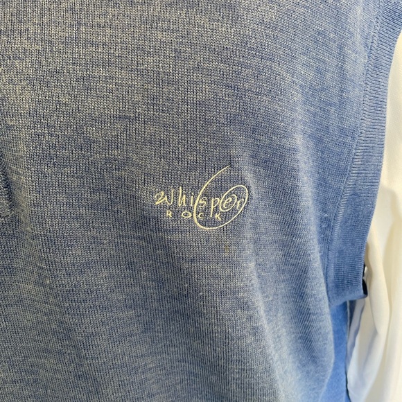 FAIRWAY & GREENE Whisper Rock CC Italian Merino 1/4 Zip Windvest in Blue XL $250 - Picture 2 of 8